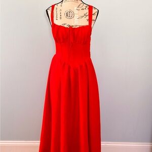 Chic Strapless Red Dress